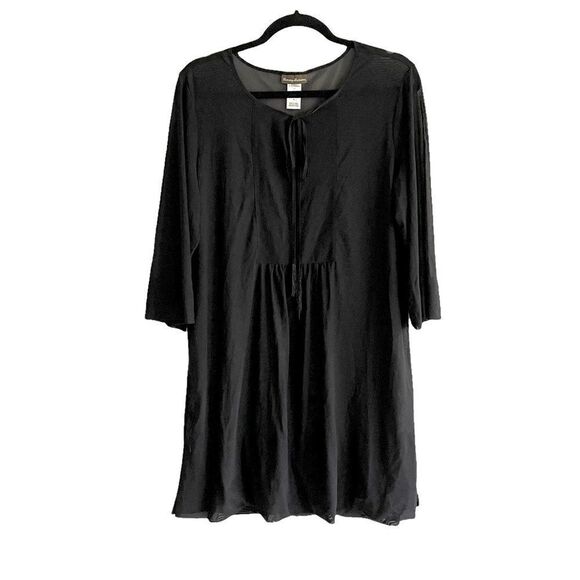 TOMMY BAHAMA Black Semi-Sheer Popover Swimwear Coverup Tunic Mini Dress S - Picture 1 of 9